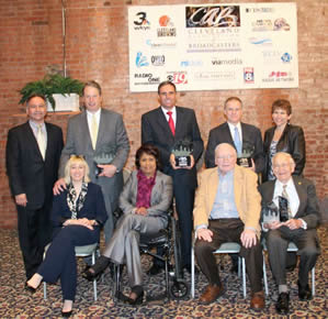 2013 Awards for Excellence in Broadcasting recipients Micki Byrnes, Kym Sellers, and Dick Feagler, with Presidents' Award Winner Charles 'Bud' Ford 2013 Awards for Excellence in Broadcasting recipients Micki Byrnes, Kym Sellers, and Dick Feagler, with Presidents' Award Winner Charles 'Bud' Ford